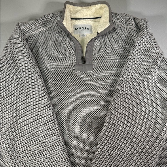 Orvis Other - Orvis Sherpa Lined 1/4 Zip Pullover Mens Large Gray